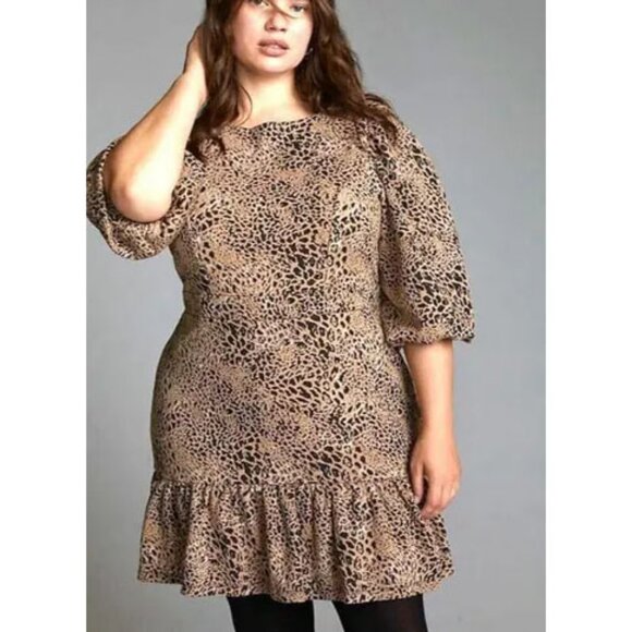Anthropologie MAEVE Knit Cut-Out Leopard Print Dress - 14 - Picture 1 of 14
